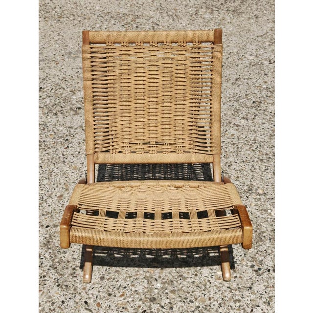 1960s Mid-Century Modern Folding Chairs in Beech and Paper Cord attributed to Ebert Wels, 1960s, Set of 2 For Sale - Image 5 of 12