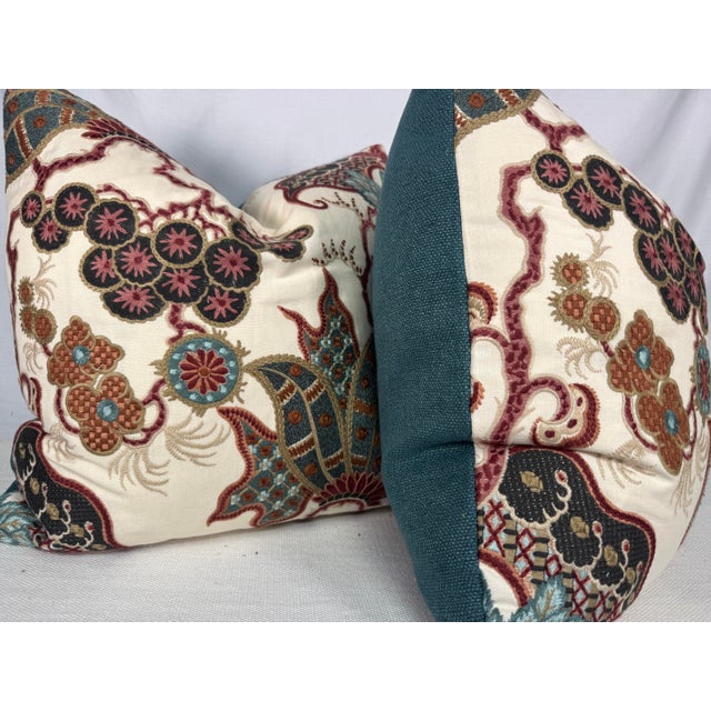 Clarence House Clarence House "Palazinna Cinese" in Bordeaux 22" Pillows-a Pair For Sale - Image 4 of 4