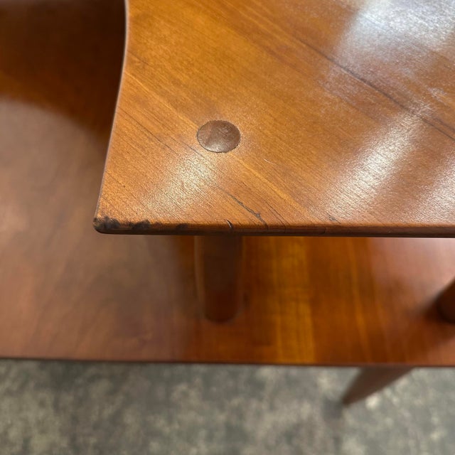 Brown Willett Furniture Solid Cherry Two-Tier Corner Side Table For Sale - Image 8 of 11