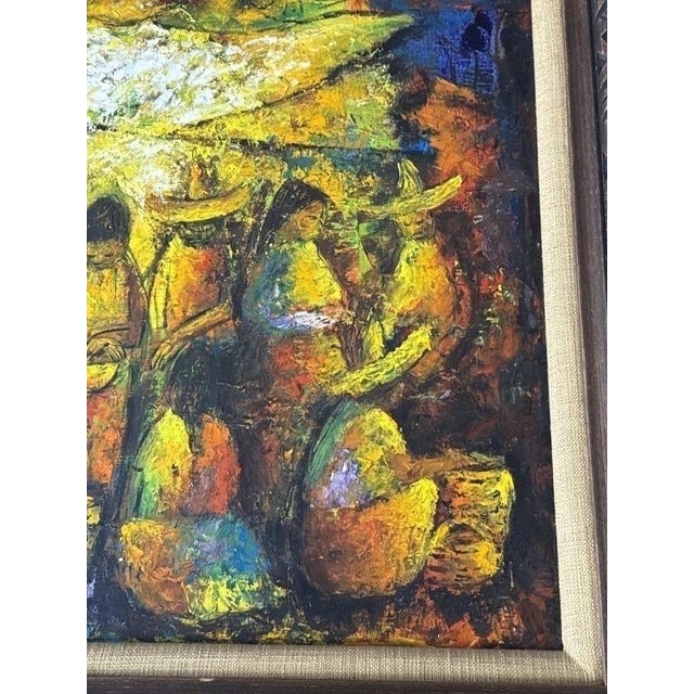 Mid 20th Century “Tianguis” – Mexican Modernist Painting on Canvas by Felipe Ortiz Tajonar For Sale - Image 10 of 14