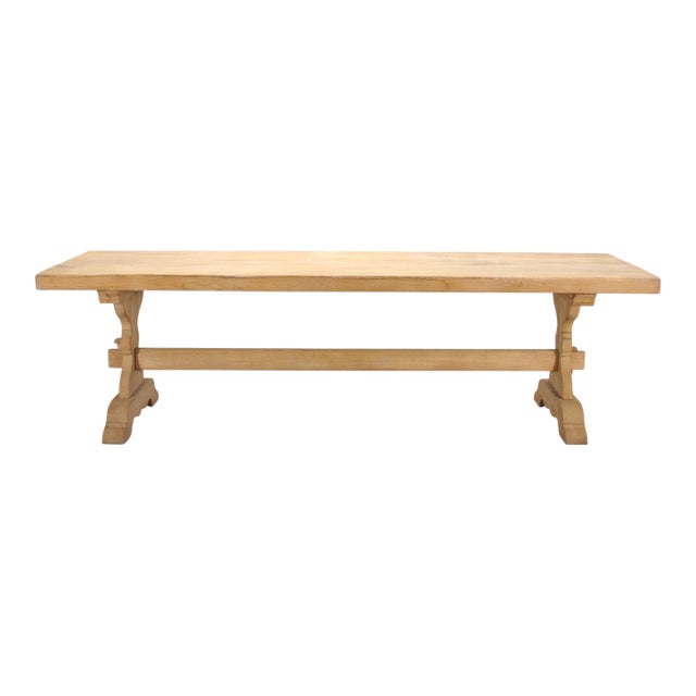 Country French Bleached Oak Farmhouse Dining Table 8.5 Ft For Sale