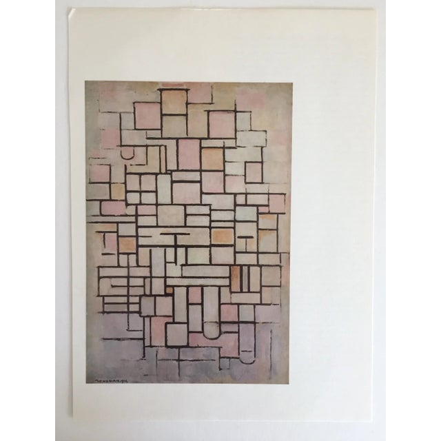 Mid-Century Modern Piet Mondrian Vintage 1970 Modernist Lithograph Print " Composition No. 6 " 1914 For Sale - Image 3 of 13