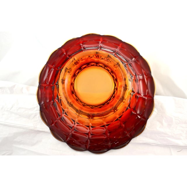 Red to Gold Gradient Petal Rim Bowl For Sale - Image 4 of 5