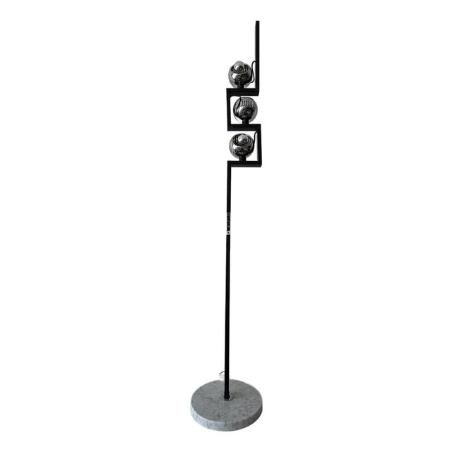 Original Eyeball Floor Lamp by Angelo Lelii for Arredoluce, 1960s Marble Base For Sale
