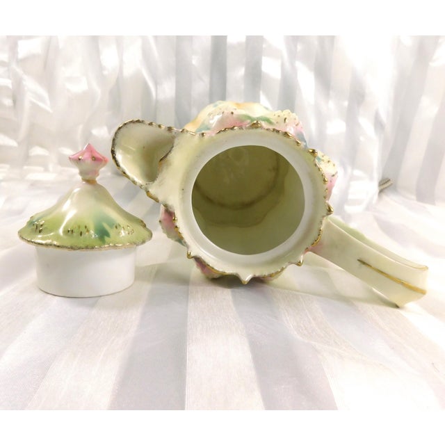 1940s Small Green and White Chocolate Pot With Matching Lid Signed Stelma For Sale - Image 10 of 10
