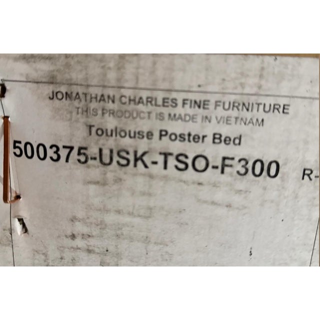 Jonathan Charles Modern Toulouse Silver Oak Wood King Poster Bed Frame For Sale - Image 10 of 10