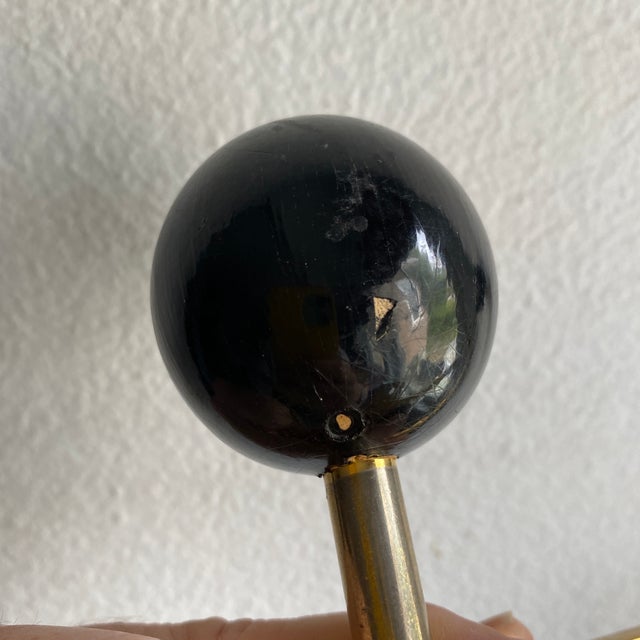 1960s French Mid Century Brass and Wood Mural Coat Rack For Sale In Los Angeles - Image 6 of 11