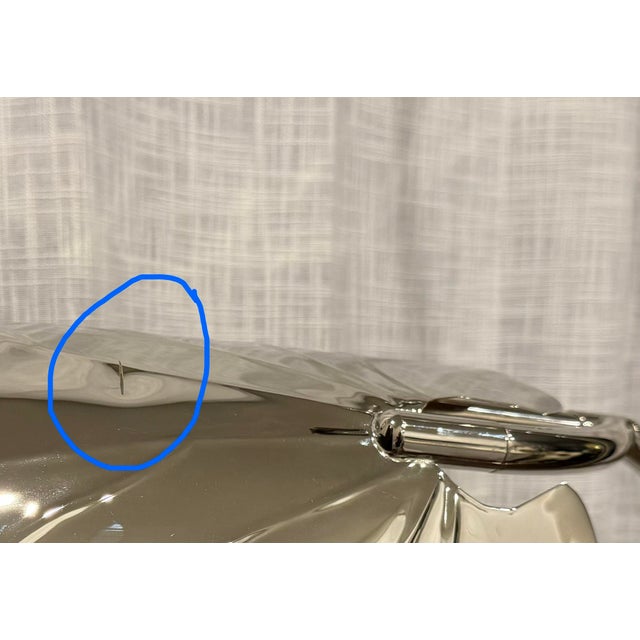 Organically Glamorous “Rimini” Nickel Floor Lamp by Global Views For Sale In Dallas - Image 6 of 8