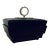 Modern Small Black Leather and Nickel Brash Box For Sale