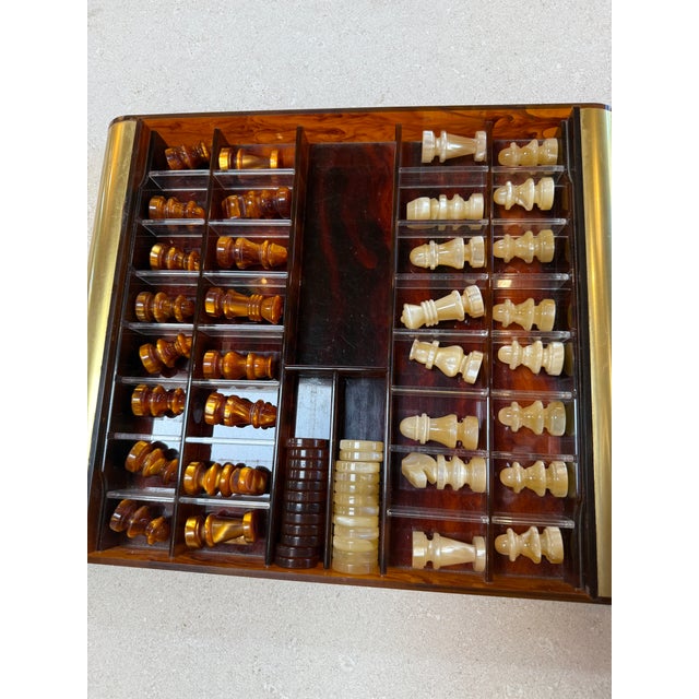 Plastic Italian Tortoiseshell Lucite Chess Set For Sale - Image 7 of 7