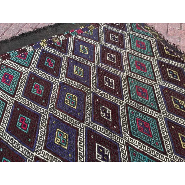 1960s 1960s Vintage Turkish Handknotted Small Kilim Rug - 60"x65" For Sale - Image 5 of 9