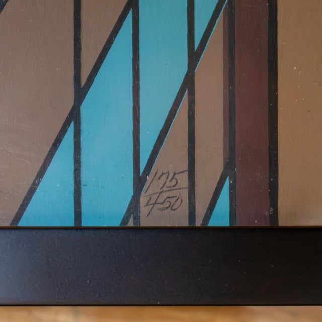 1985 Limited Edition Modern Abstract Cityscape Serigraph Title Steel Mosaic #175/450 by Don Munz For Sale - Image 10 of 18