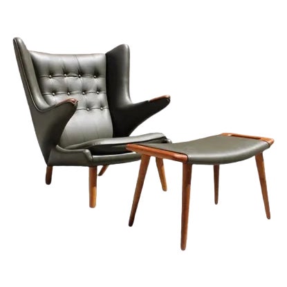 Papa Bear and Ottoman by Hans Wegner for Pp Møbler For Sale