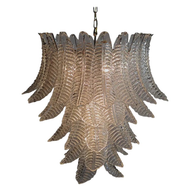 Italian Chandelier with Leaves from Barovier & Toso For Sale