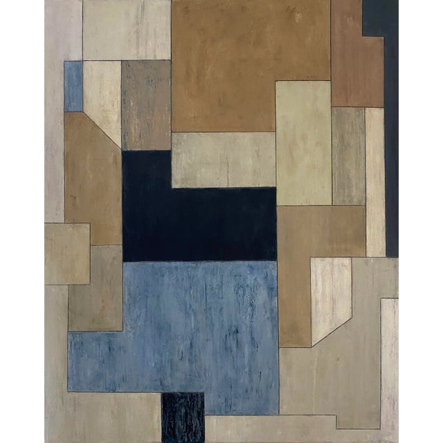 Contemporary Abstract Geometric Oil Painting by Stephen Cimini For Sale