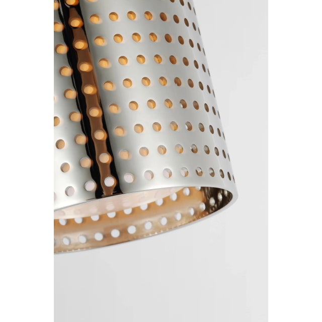 Precision Short Monopoint Flush Mount in Polished Nickel with White Glass Designer: Kelly Wearstler Canopy: 4.5" Round...