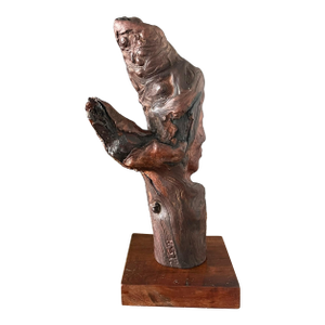 Vintage Hand Carved Burl Wood Abstract Female Figure