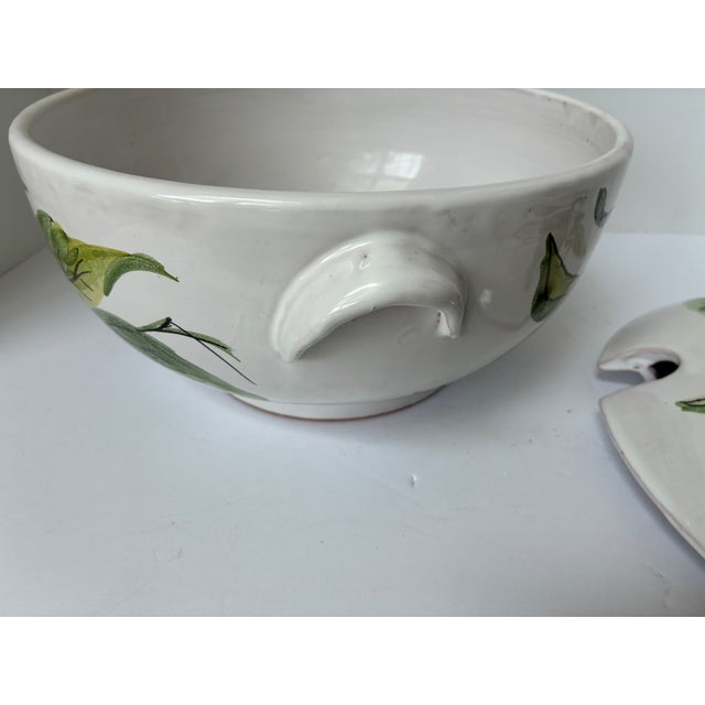 Vintage Hand-Painted Italian Farmhouse Ceramic Pottery Large Soup Tureen | Made in Italy For Sale - Image 14 of 16