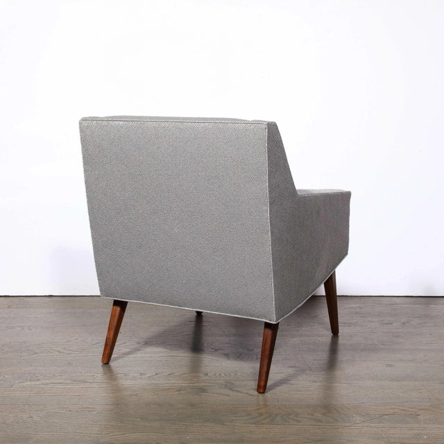 1960s Mid-Century Lounge Chairs in Holly Hunt Fabric & Tapered Hand-Rubbed Walnut Legs - Set of 2 For Sale - Image 10 of 12