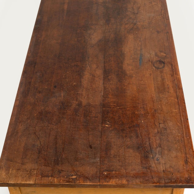 Brown Industrial Farm Worktable with Wood, Czechoslovakia, 1960s For Sale - Image 8 of 11