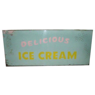 Vintage Delicious Ice Cream Acrylic Sign For Sale