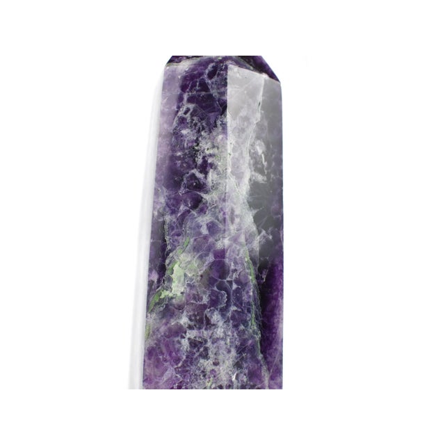 Late 20th Century Contemporary Amethyst Obelisk Crystal Point Tower For Sale - Image 6 of 10
