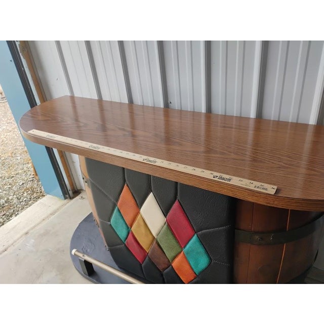 1960s Midcentury Vinyl and Whiskey Barrel Bar For Sale - Image 10 of 11