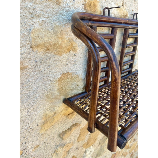 Mid- Century, Bamboo & Rattan Wall Shelf, 1960s For Sale - Image 12 of 18
