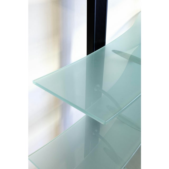 Cattelan Italia Cattelan Italia Flexa Metal and Frosted Glass Bookshelf For Sale - Image 4 of 8