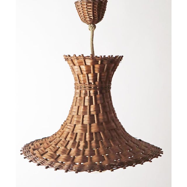 Modern Mid-Century Tulip Lamp in Woven Wood and Willow from Peill & Putzler, 1960s For Sale - Image 4 of 18