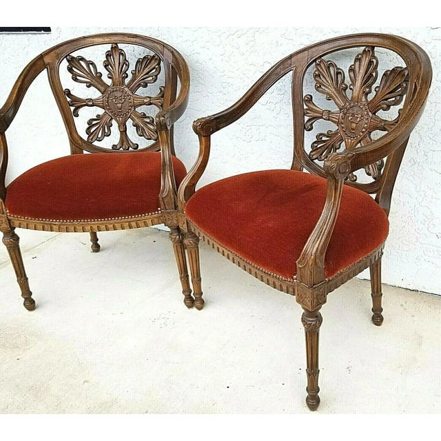 Offering One Of Our Recent Palm Beach Estate Fine Furniture Acquisitions Of A Pair of Antique Early 1900's Hand Carved...