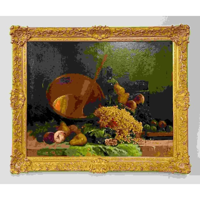 Pair of Oil on Canvas Signed Tony Torta, Stilllife, Fruit, Italian For Sale - Image 4 of 13