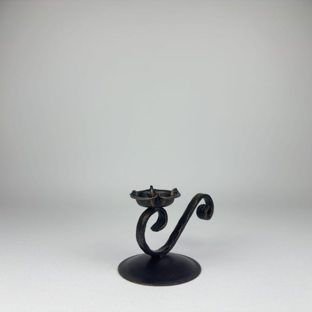 Cadence Candlestick | Handcrafted Curved Metal Candle Holder for Artistic Decor For Sale - Image 6 of 7