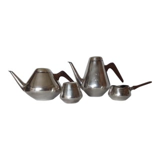 1960s Mid Century Modern Scandinavian Design Alpaka Tea Set Serving Set - 4 pcs For Sale