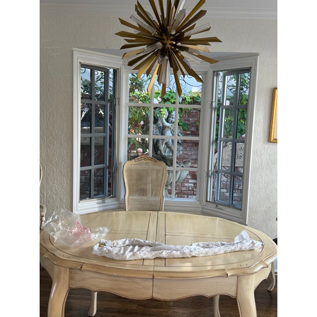 Anterior Waldorf 8 Light Crystal and Antique Brass Chandelier For Sale - Image 4 of 4