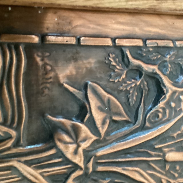 Vintage Copper Embossed Wall Hanging Art Plaque Bird Albert Gilles Signed Chairish