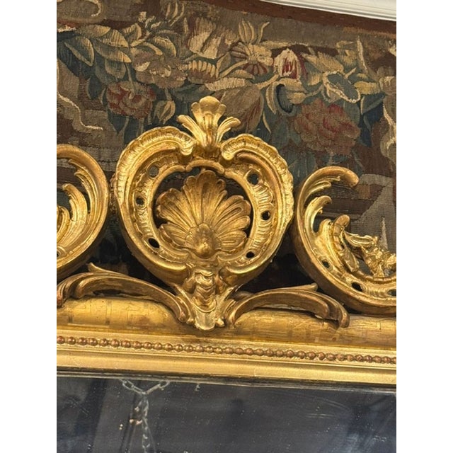 19th C. French Louis Philippe Mirror With Crest and Greek Key Pattern For Sale - Image 10 of 12