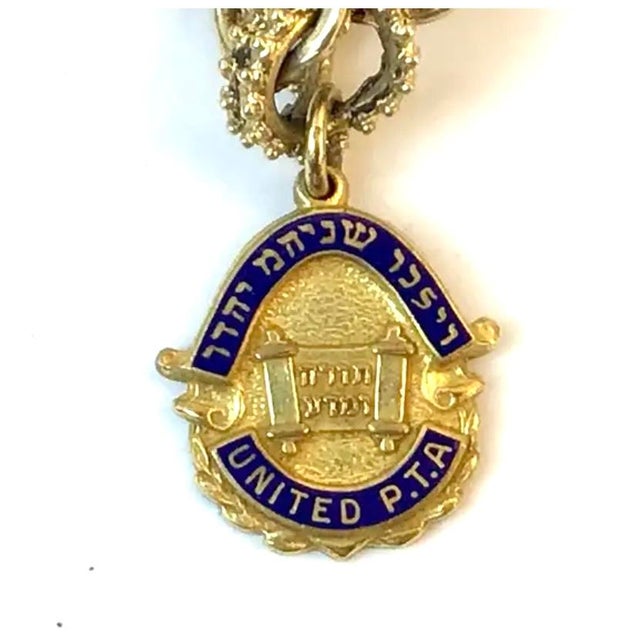 Metal Heavy Solid 14k Gold Charm Bracelet With Charms For Sale - Image 7 of 11