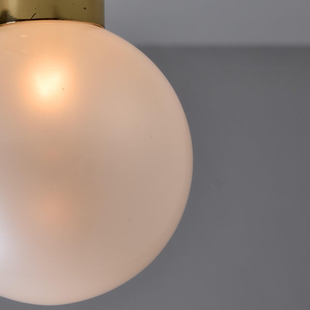 1970s Motoko Ishii Opaline Glass and Metal Ceiling or Wall Light for Staff Leuchten For Sale In Los Angeles - Image 6 of 18