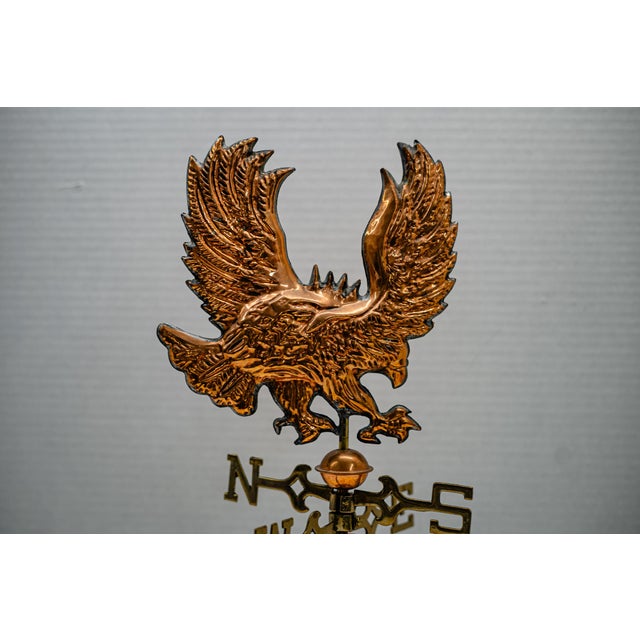 Traditional 1980s Copper and Brass Eagle Weather Vane For Sale - Image 3 of 7