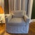 A pair of Restoration Hardware Belgian Slipcovered slope arm lounge chairs in neutral linen. Featuring RH’s signature...