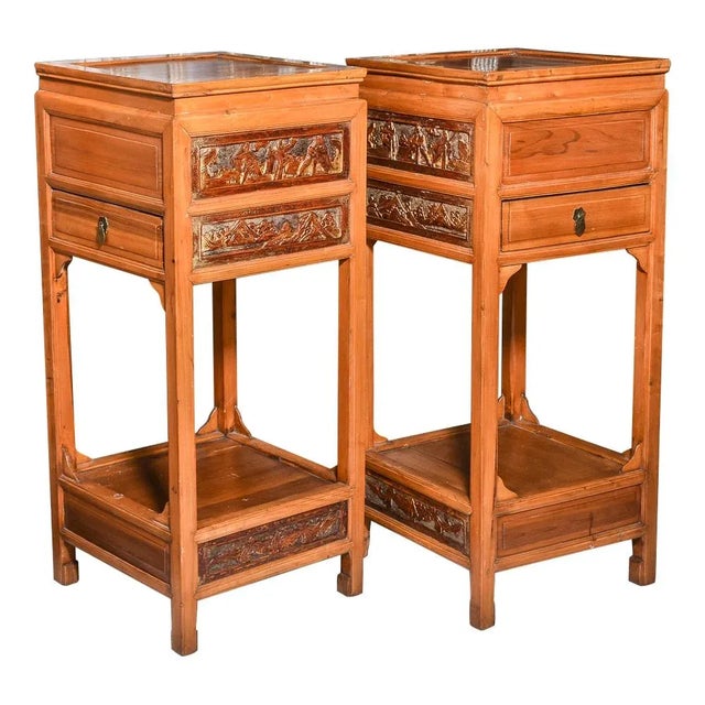Wood Oriental Stands a Pair For Sale - Image 7 of 7