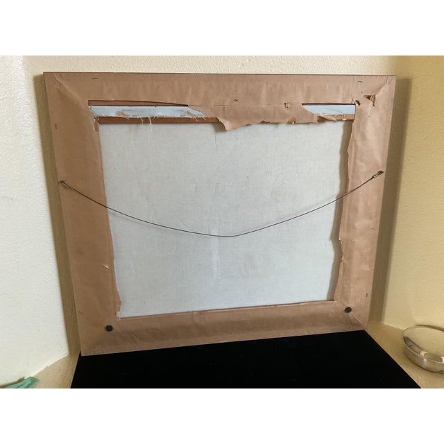 Vintage Oil on Canvas Painting of a Waterfront Landscape - Framed For Sale - Image 10 of 10