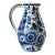 Vintage Blue & White Delft Pitcher With a Floral Design For Sale