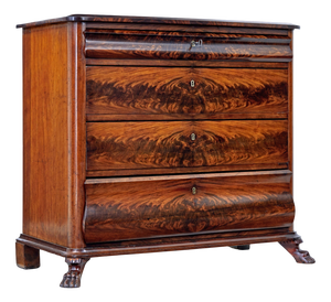 Danish Flame Mahogany Chest of Drawers, 1850
