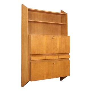 Vintage Cabinet in Oak Veneered Wood, Italy, 1950s For Sale