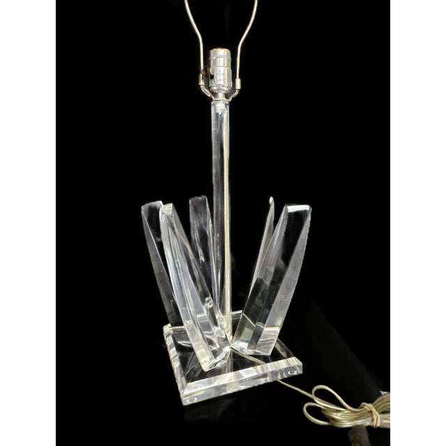 Modern 1970s Hivo Van Teal Signed Lucite Post Modern Table Lamp For Sale - Image 3 of 7