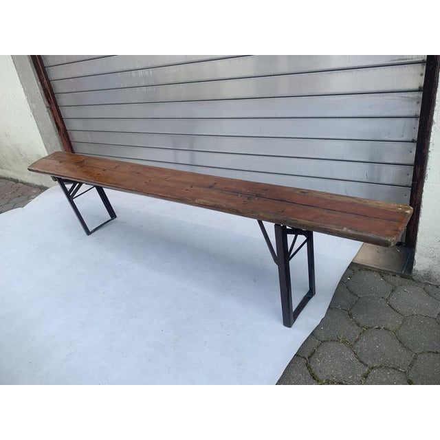 Folding Bench on Metal Legs, 1970s For Sale - Image 6 of 18