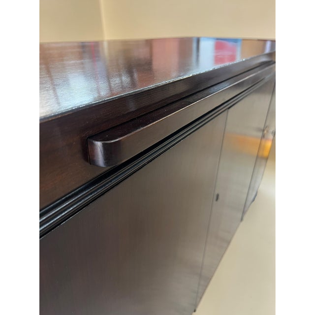 Large Art Deco Credenza with Original Marble Top, 1940s For Sale - Image 10 of 17