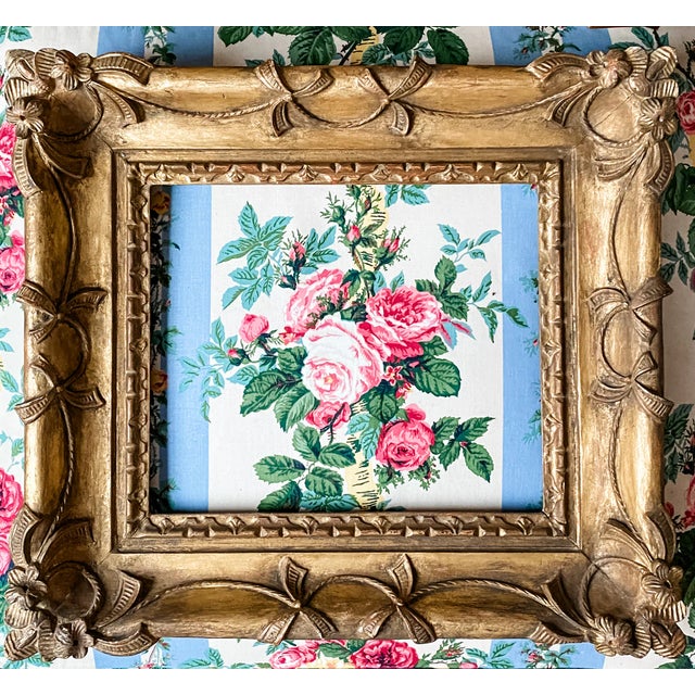 Antique Hand-Carved Florentine Giltwood Ribbon & Bow Frame, Bartolozzi E Maioli, Florence, Italy For Sale - Image 4 of 8